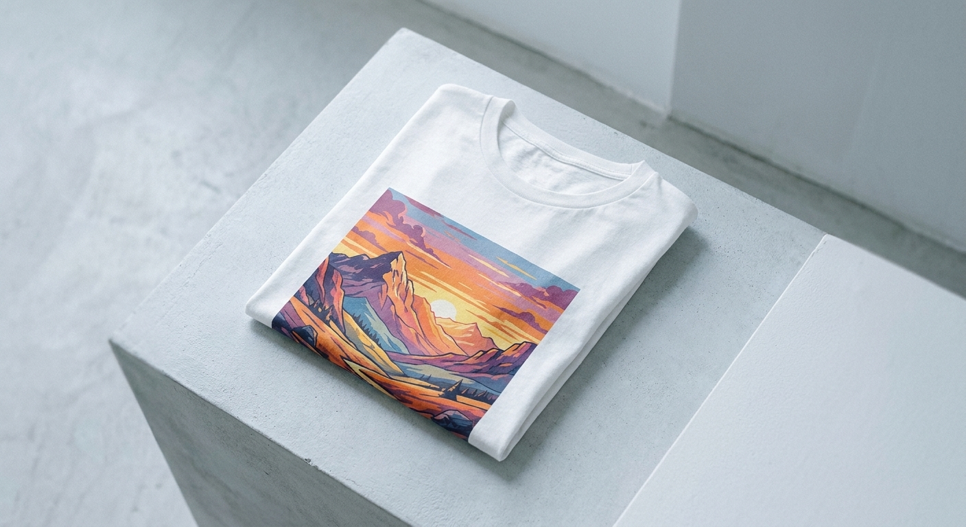 Camiseta de algodón blanca con un corazón rosa impreso en el pecho